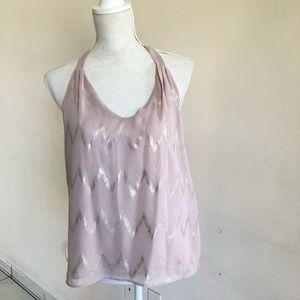 Beige/ pink tank with gold strips